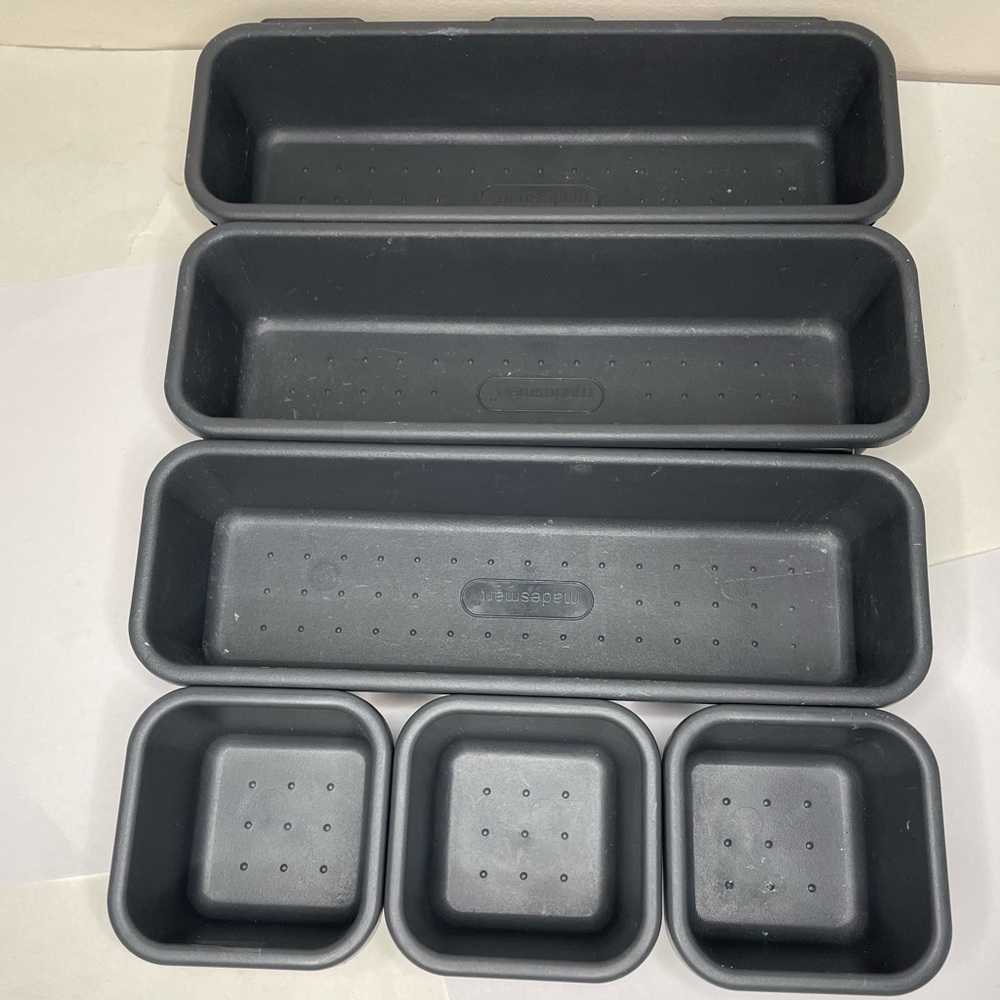 Made Smart Value 6 Piece Interlocking storage Bins Gray Storage